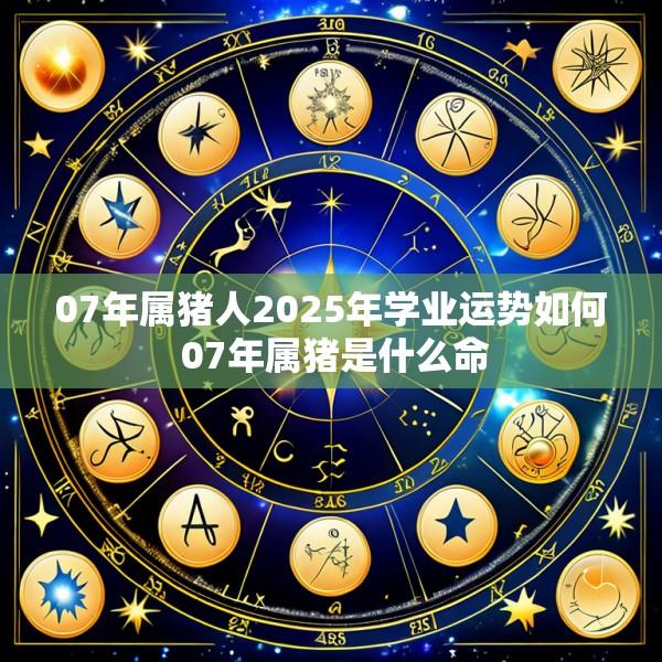 07年属猪人2025年学业运势如何 07年属猪是什么命