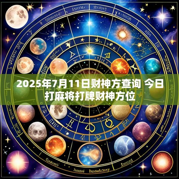 2025年7月11日财神方查询 今日打麻将打牌财神方位