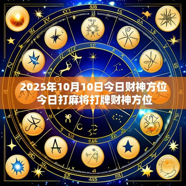 2025年10月10日今日财神方位 今日打麻将打牌财神方位