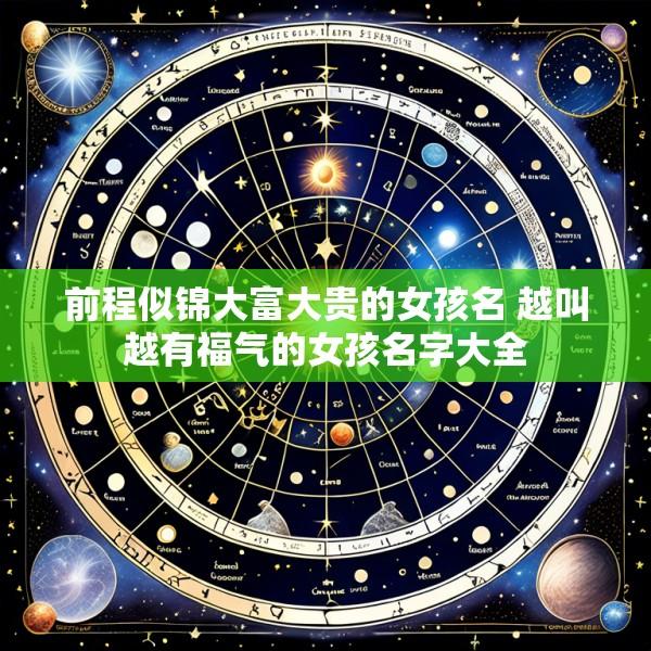 前程似锦大富大贵的女孩名 越叫越有福气的女孩名字大全
