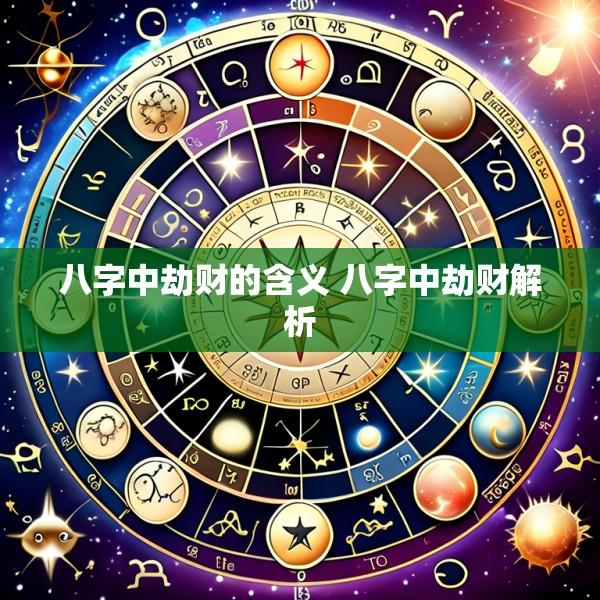 八字中劫财的含义 八字中劫财解析