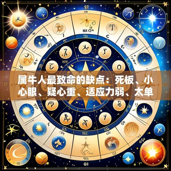 属牛人最致命的缺点：死板、小心眼、疑心重、适应力弱、太单纯