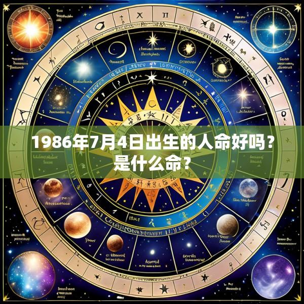 1986年7月4日出生的人命好吗？是什么命？
