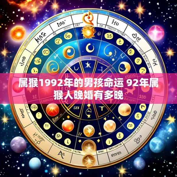 属猴1992年的男孩命运 92年属猴人晚婚有多晚