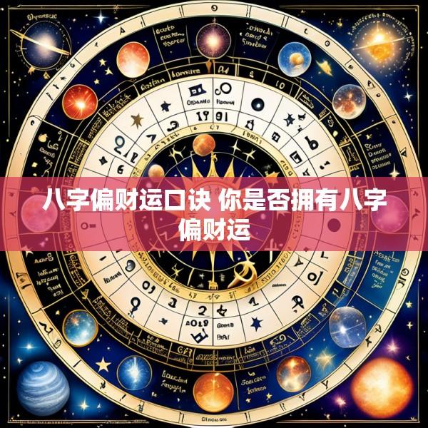 八字偏财运口诀 你是否拥有八字偏财运