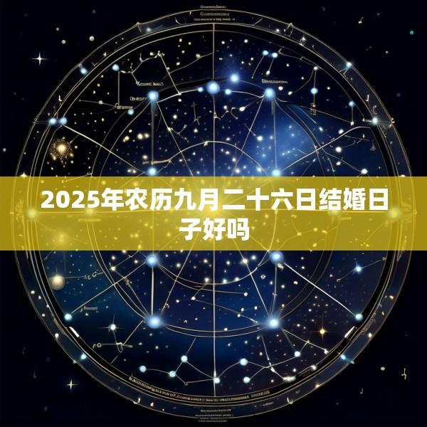 2025年农历九月二十六日结婚日子好吗
