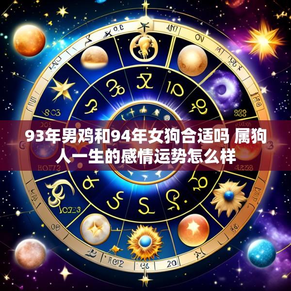 93年男鸡和94年女狗合适吗 属狗人一生的感情运势怎么样