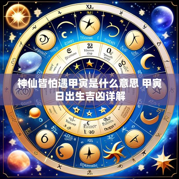 神仙皆怕遇甲寅是什么意思 甲寅日出生吉凶详解