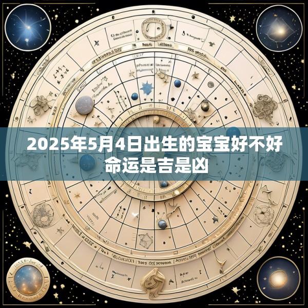2025年5月4日出生的宝宝好不好 命运是吉是凶
