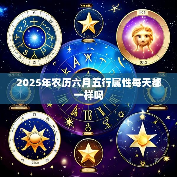 2025年农历六月五行属性每天都一样吗