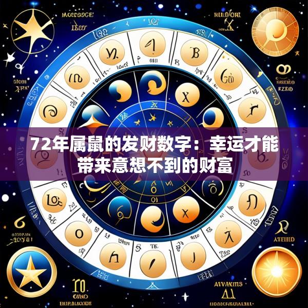 72年属鼠的发财数字：幸运才能带来意想不到的财富