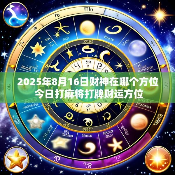 2025年8月16日财神在哪个方位 今日打麻将打牌财运方位