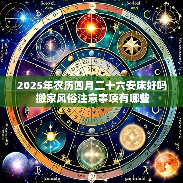 2025年农历四月二十六安床好吗 搬家风俗注意事项有哪些