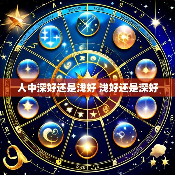 人中深好还是浅好 浅好还是深好