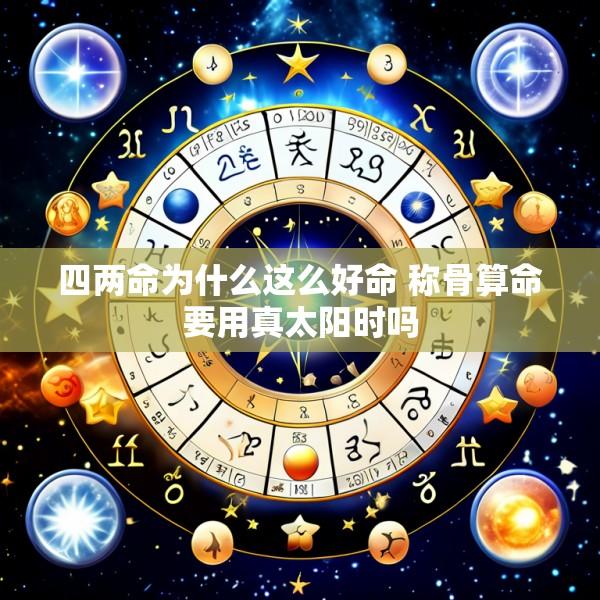 四两命为什么这么好命 称骨算命要用真太阳时吗