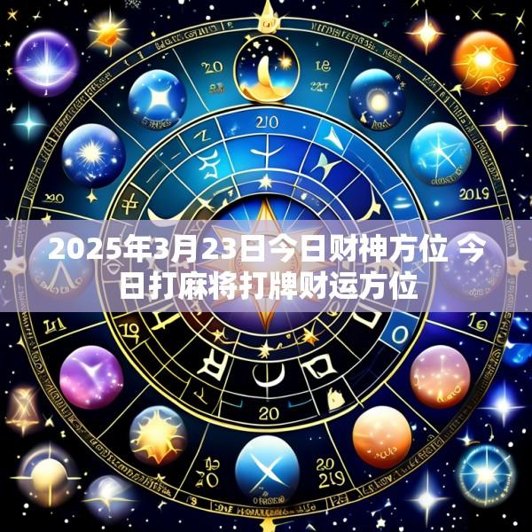 2025年3月23日今日财神方位 今日打麻将打牌财运方位