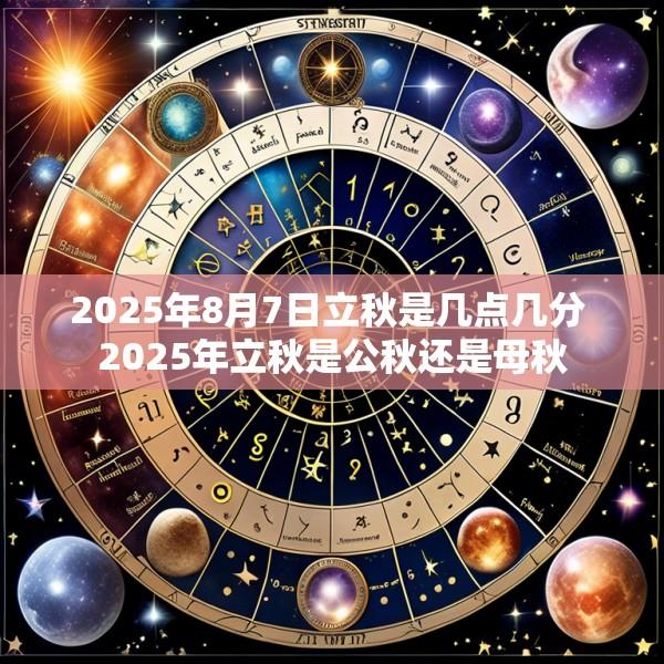 2025年8月7日立秋是几点几分 2025年立秋是公秋还是母秋