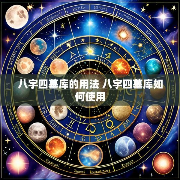 八字四墓库的用法 八字四墓库如何使用