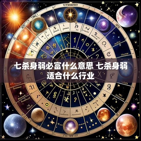 七杀身弱必富什么意思 七杀身弱适合什么行业