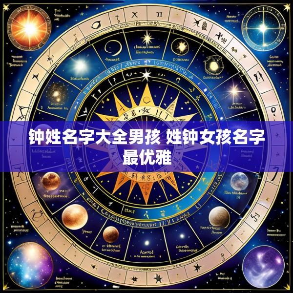 钟姓名字大全男孩 姓钟女孩名字最优雅