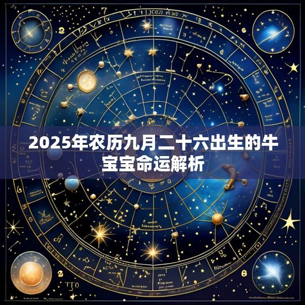 2025年农历九月二十六出生的牛宝宝命运解析