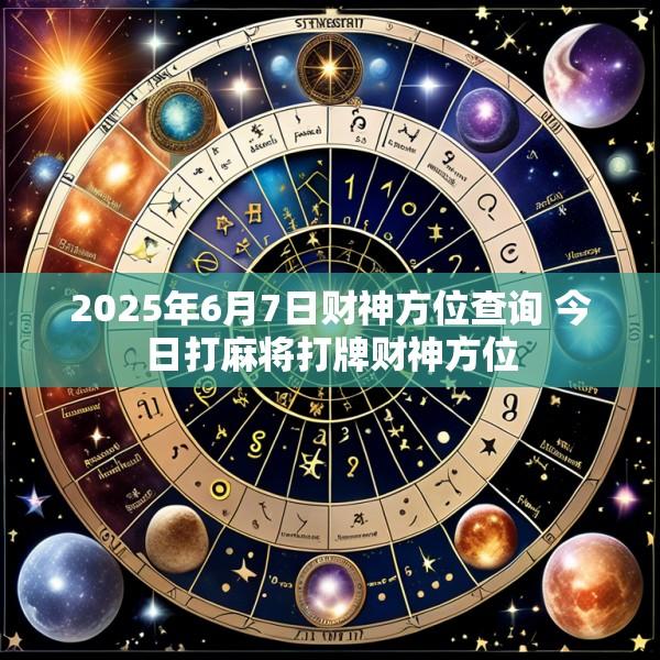 2025年6月7日财神方位查询 今日打麻将打牌财神方位
