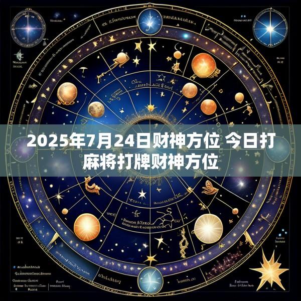 2025年7月24日财神方位 今日打麻将打牌财神方位