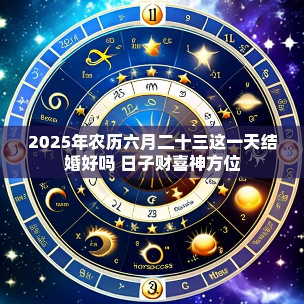 2025年农历六月二十三这一天结婚好吗 日子财喜神方位