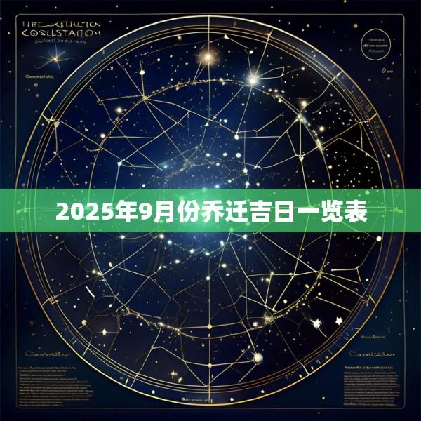 2025年9月份乔迁吉日一览表
