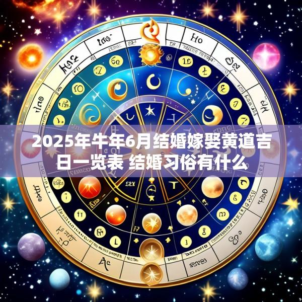 2025年牛年6月结婚嫁娶黄道吉日一览表 结婚习俗有什么