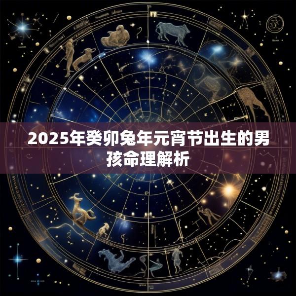 2025年癸卯兔年元宵节出生的男孩命理解析
