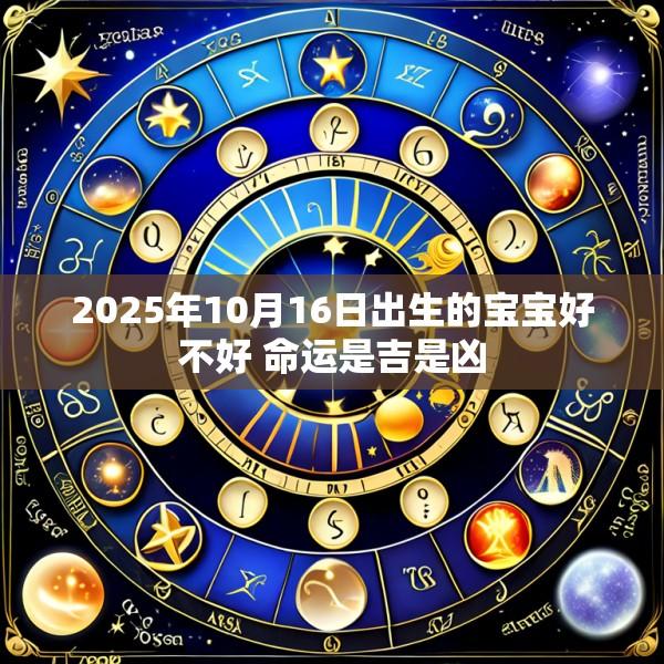 2025年10月16日出生的宝宝好不好 命运是吉是凶