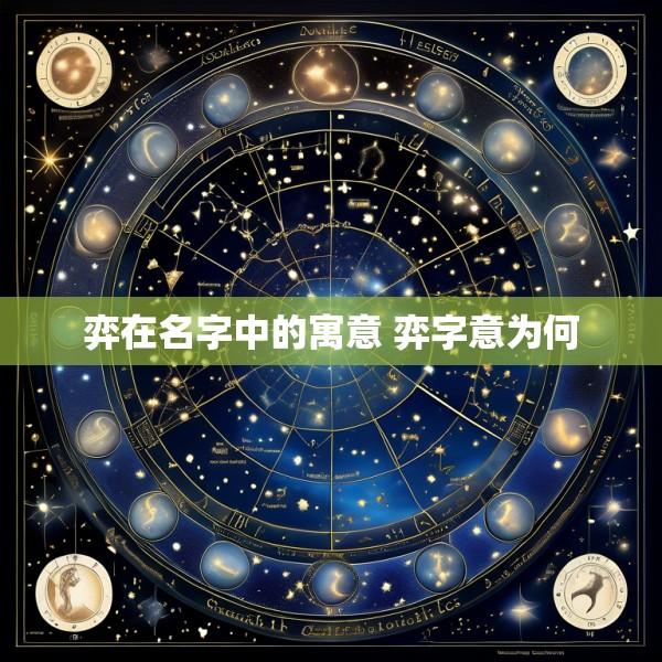 弈在名字中的寓意 弈字意为何
