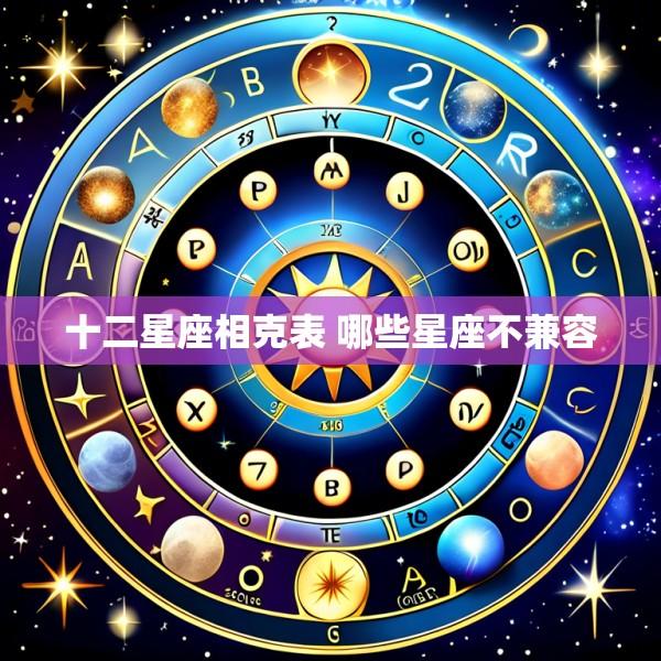 十二星座相克表 哪些星座不兼容
