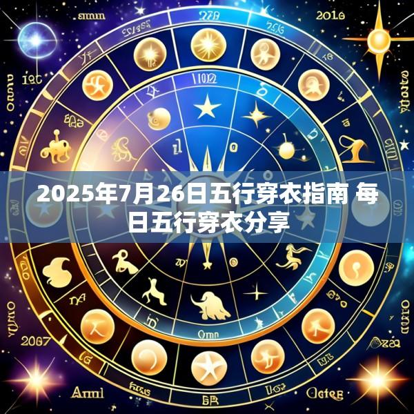 2025年7月26日五行穿衣指南 每日五行穿衣分享