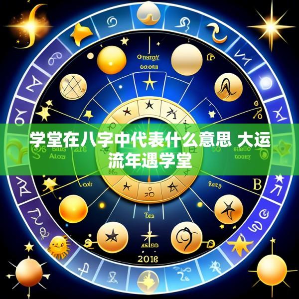 学堂在八字中代表什么意思 大运流年遇学堂