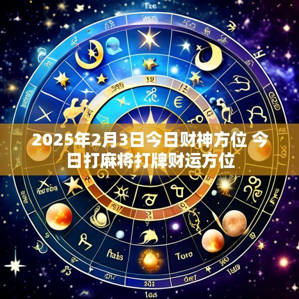 2025年2月3日今日财神方位 今日打麻将打牌财运方位