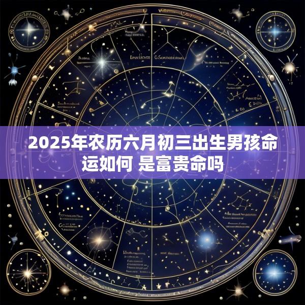 2025年农历六月初三出生男孩命运如何 是富贵命吗