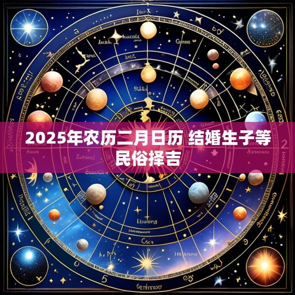 2025年农历二月日历 结婚生子等民俗择吉