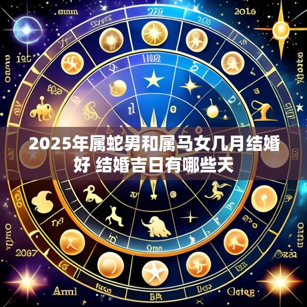 2025年属蛇男和属马女几月结婚好 结婚吉日有哪些天