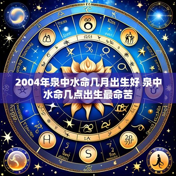 2004年泉中水命几月出生好 泉中水命几点出生最命苦
