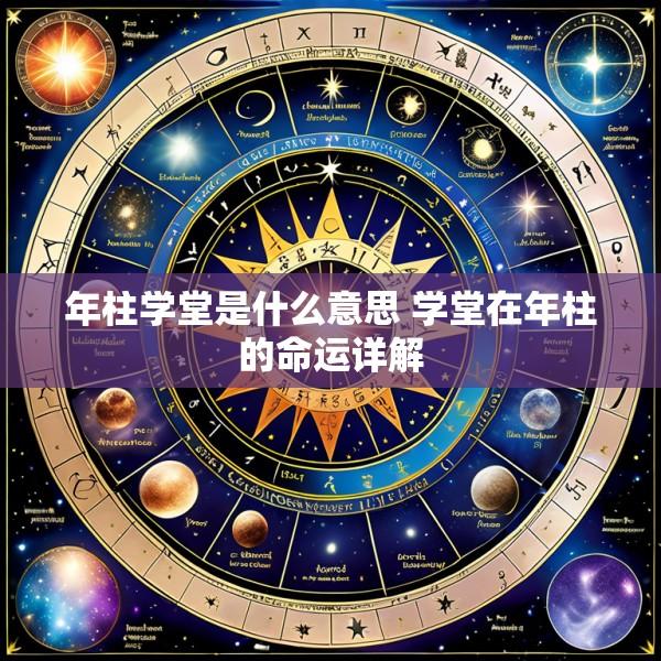 年柱学堂是什么意思 学堂在年柱的命运详解