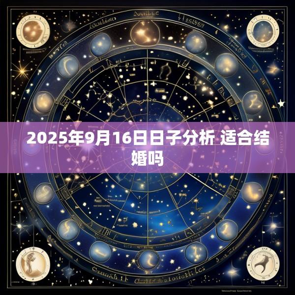 2025年9月16日日子分析 适合结婚吗