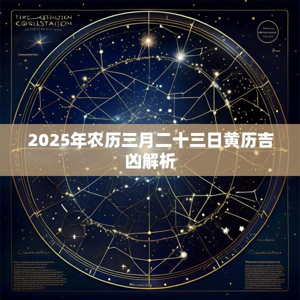 2025年农历三月二十三日黄历吉凶解析