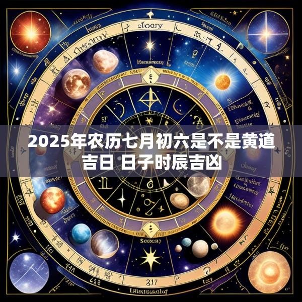 2025年农历七月初六是不是黄道吉日 日子时辰吉凶