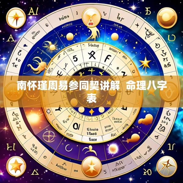 南怀瑾周易参同契讲解  命理八字表