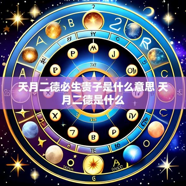 天月二德必生贵子是什么意思 天月二德是什么
