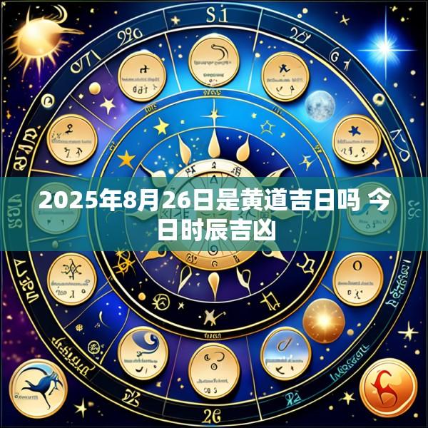 2025年8月26日是黄道吉日吗 今日时辰吉凶