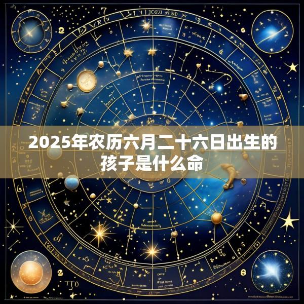 2025年农历六月二十六日出生的孩子是什么命