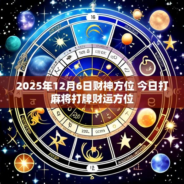 2025年12月6日财神方位 今日打麻将打牌财运方位
